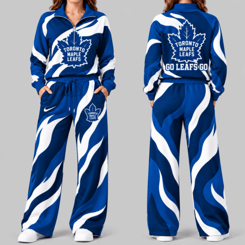 Toronto Maple Leafs | NHL Wave Pattern Mascot Quarter Zip Set TD