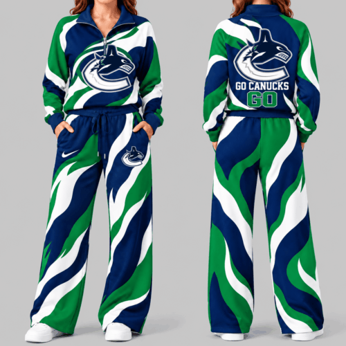 Vancouver Canucks | NHL Wave Pattern Mascot Quarter Zip Set TD