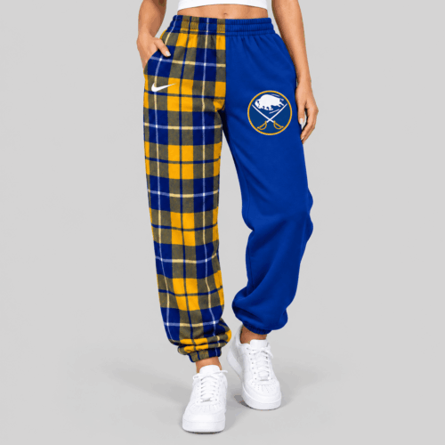 Buffalo Sabres | NHL Plaid Split Jogger Pants TD