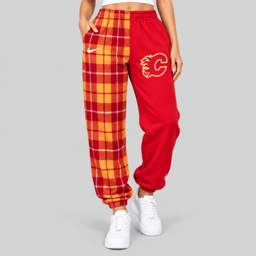 Calgary Flames | NHL Plaid Split Jogger Pants TD
