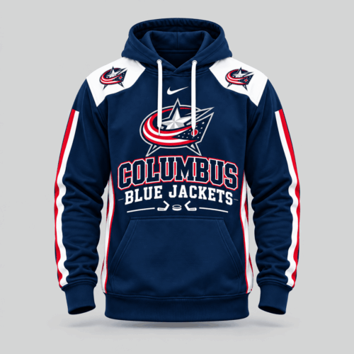 Columbus Blue Jackets | NHL Football Laces Sleeve Hoodie TD