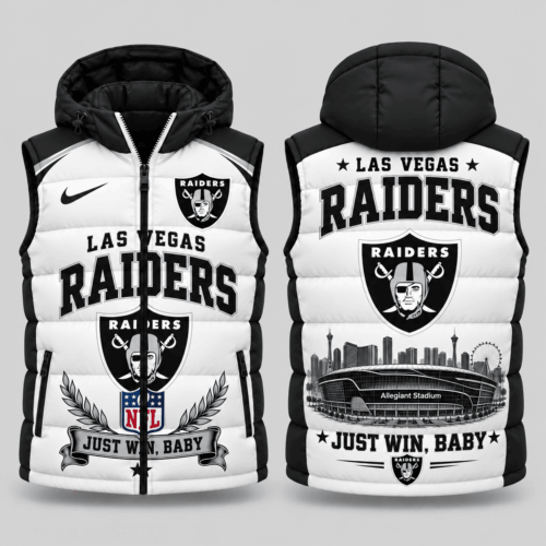 Las Vegas Raiders | NFL Winged Crest Hooded Puffer Vest TD