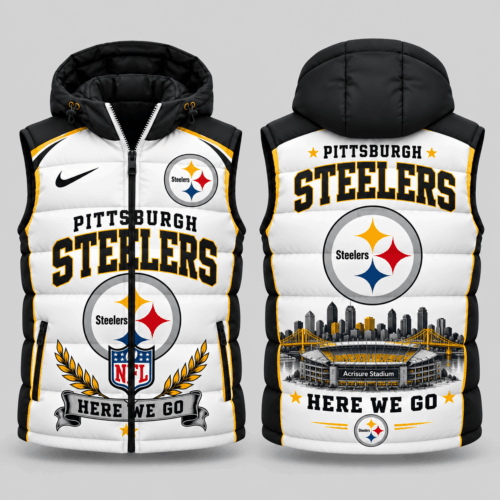 Pittsburgh Steelers | NFL Winged Crest Hooded Puffer Vest TD