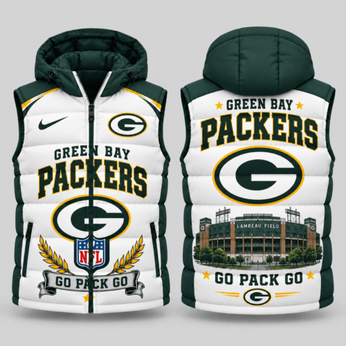 Green Bay Packers | NFL Winged Crest Hooded Puffer Vest TD