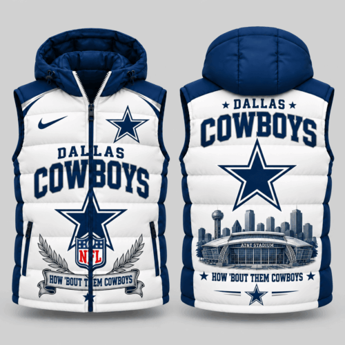 Dallas Cowboys | NFL Winged Crest Hooded Puffer Vest TD