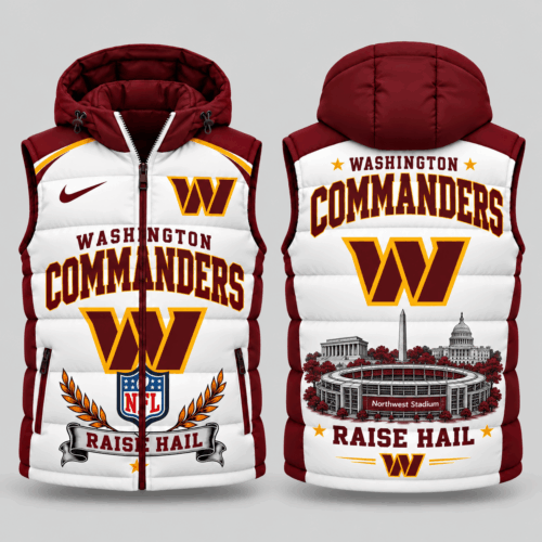 Washington Commanders | NFL Winged Crest Hooded Puffer Vest TD