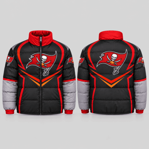 Tampa Bay Buccaneers | NFL Chevron Panel Puffer Jacket TD