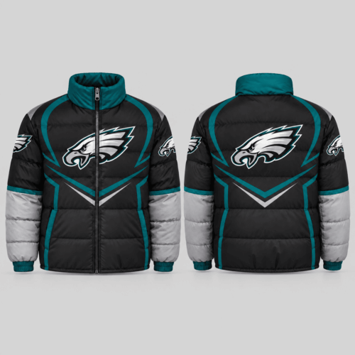 Philadelphia Eagles | NFL Chevron Panel Puffer Jacket TD