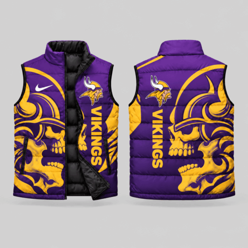 Minnesota Vikings | NFL Skull Logo Puffer Vest TD
