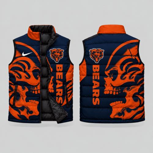Chicago Bears | NFL Skull Logo Puffer Vest TD