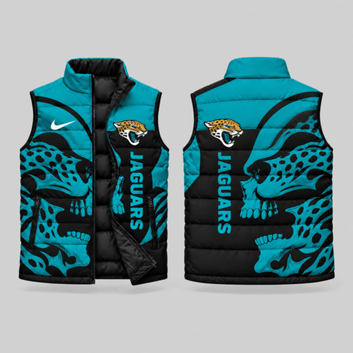 Jacksonville Jaguars | NFL Skull Logo Puffer Vest TD