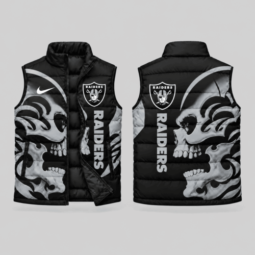 Las Vegas Raiders | NFL Skull Logo Puffer Vest TD