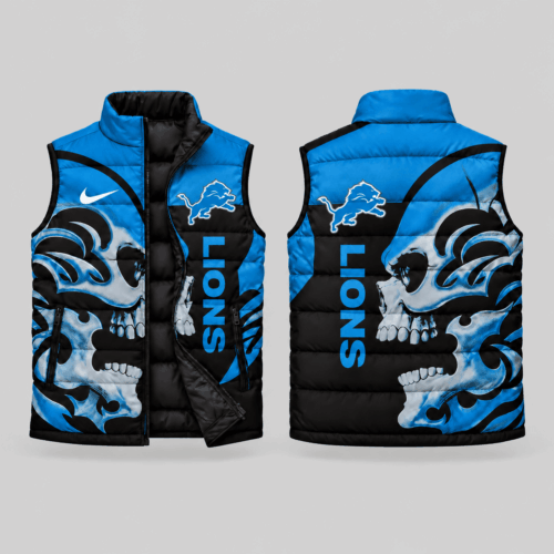 Detroit Lions | NFL Skull Logo Puffer Vest TD