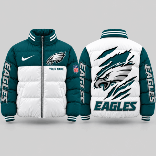 Philadelphia Eagles | NFL Torn Logo Color Block Puffer Jacket TD