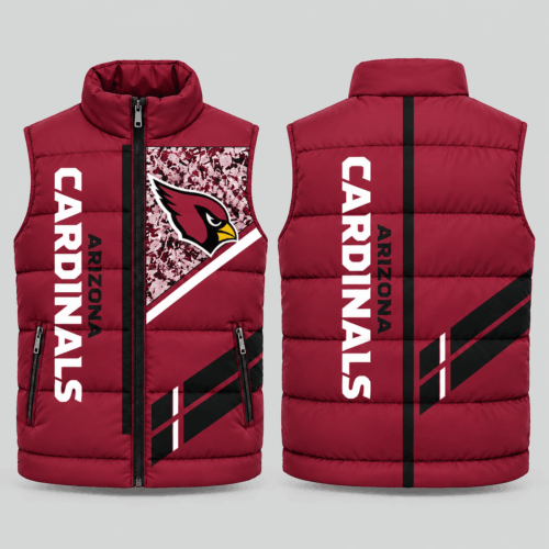 Arizona Cardinals | NFL Diagonal Stripe Wordmark Puffer Vest TD