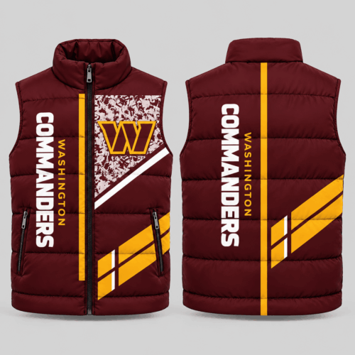Washington Commanders | NFL Diagonal Stripe Wordmark Puffer Vest TD