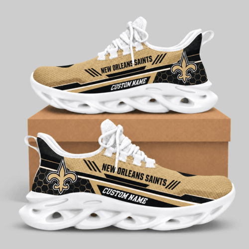 New Orleans Saints | NFL Custom Name Wave Sole Sneakers TD