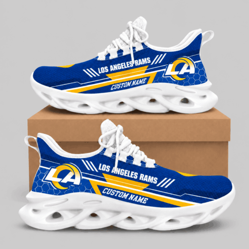 Los Angeles Rams | NFL Custom Name Wave Sole Sneakers TD