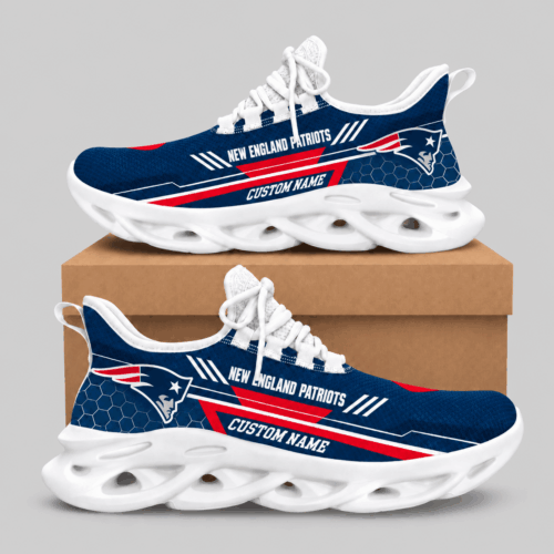 New England Patriots | NFL Custom Name Wave Sole Sneakers TD