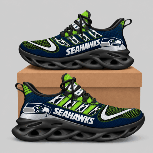 Seattle Seahawks | NFL Swoosh Wordmark Wave Sole Sneakers TD