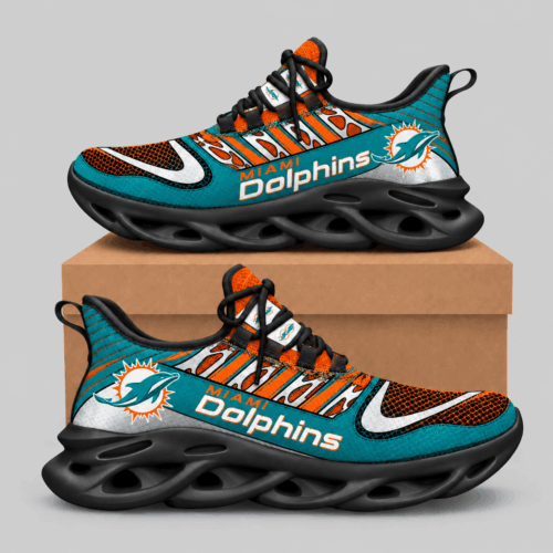 Miami Dolphins | NFL Swoosh Wordmark Wave Sole Sneakers TD