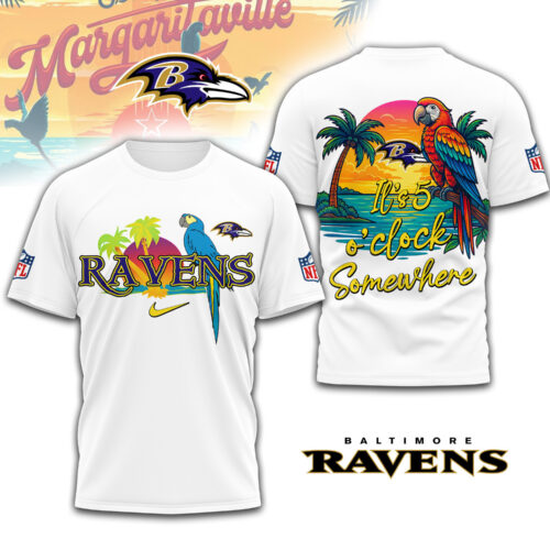 Baltimore Ravens | Premium NFL It's 5 O'clock Somewhere 3D Shirt TD