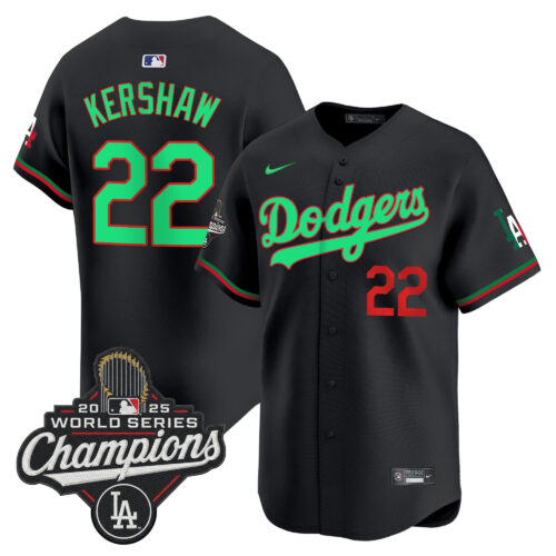 Men's Los Angeles Dodgers Mexico 2025 World Series Champions Vapor Premier Limited Jersey V2 - All Stitched