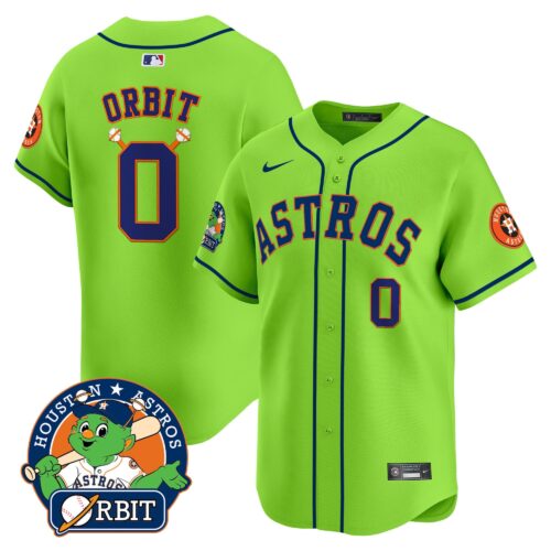 Men's Houston Astros Orbit Patch Vapor Premier Limited Jersey V2 - All Stitched