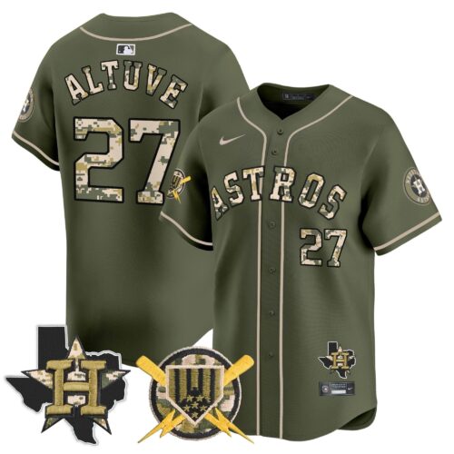Men's Houston Astros Armed Forces Day Vapor Premier Limited Jersey V2 - All Stitched