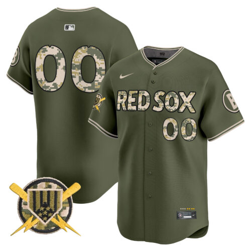 Boston Red Sox Armed Forces Day Vapor Premier Limited Custom Jersey - All Stitched