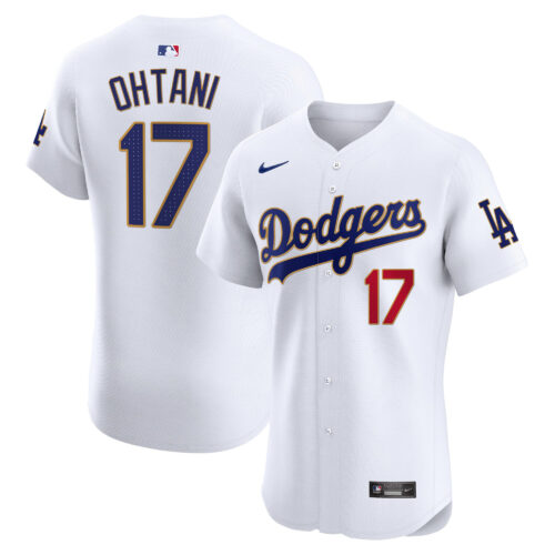 Men's Los Angeles Dodgers Gold Trim Premier Elite Jersey - All Stitched
