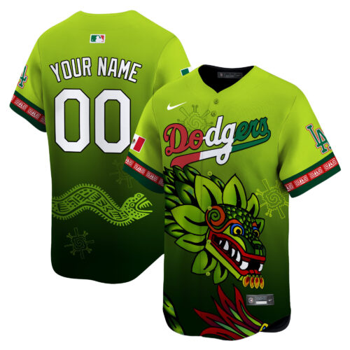 Los Angeles Dodgers Mexico Quetzalcoatl Aztec Vapor Limited Custom Jersey - Printed