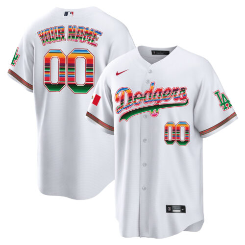 Los Angeles Dodgers Mexico Cool Base Limited Custom Jersey - All Stitched