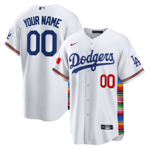 Los Angeles Dodgers Mexico Cool Base Limited Custom Jersey V2 - All Stitched