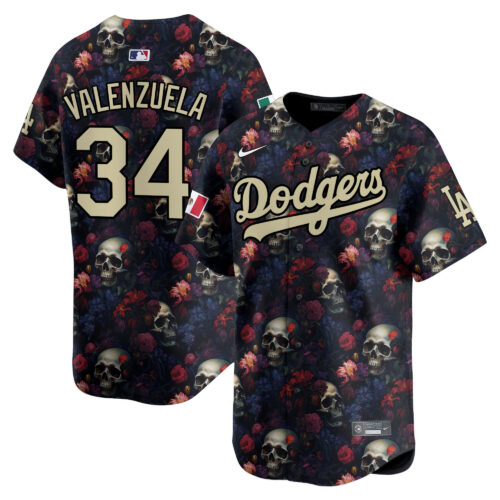 Los Angeles Dodgers Skull & Roses Vapor Premier Limited Jersey - Printed