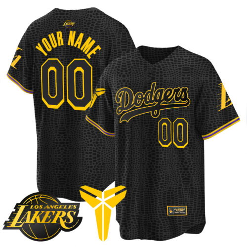 Los Angeles Dodgers Cool Base Mamba Custom Jersey V2 - All Stitched