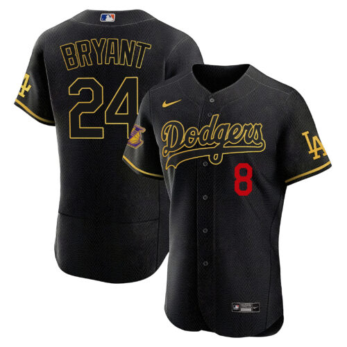 Kobe Bryant Lakers Patch Los Angeles Dodgers Flex Base Mamba Jersey - All Stitched
