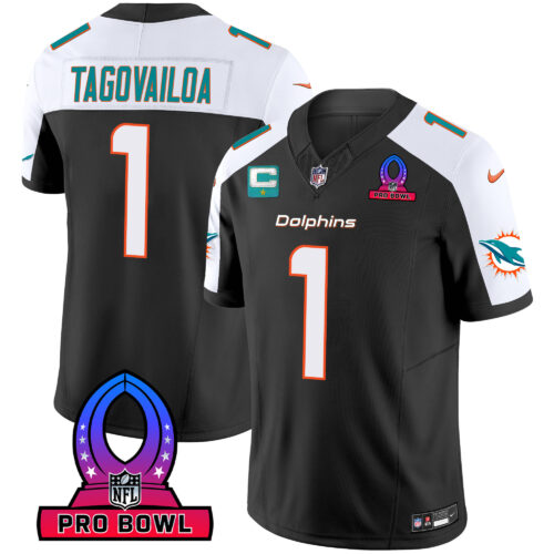 Men's Miami Dolphins 2024 Pro Bowl Patch Vapor Jersey - All Stitched