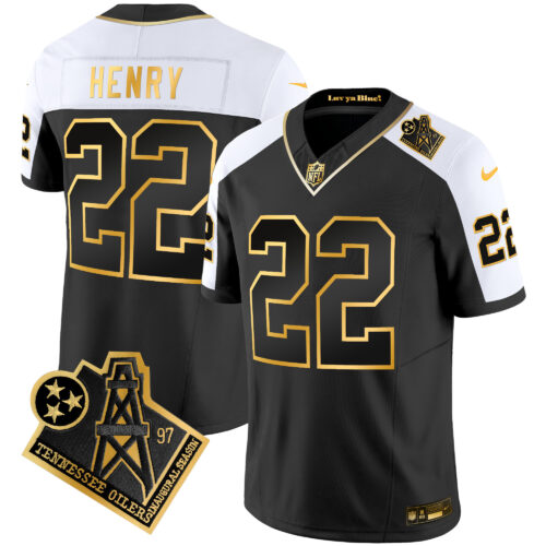 Men's Tennessee Titans 1997 Throwback Gold Vapor Jersey - All Stitched