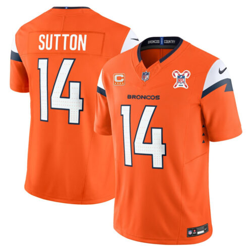 Courtland Sutton Denver Broncos Christmas Candy Canes Patch Limited Jersey - All Stitched