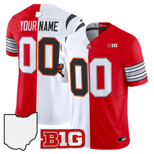 Browns & Cincinnati Bengals x College Football' Split Vapor Limited Custom Jersey - All Stitched