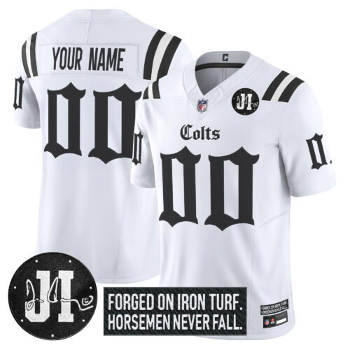 Indianapolis Colts 2025 'Gothic Iron Hoof Edition' Vapor Limited Custom Jersey - Jim Irsay Patch - All Stitched