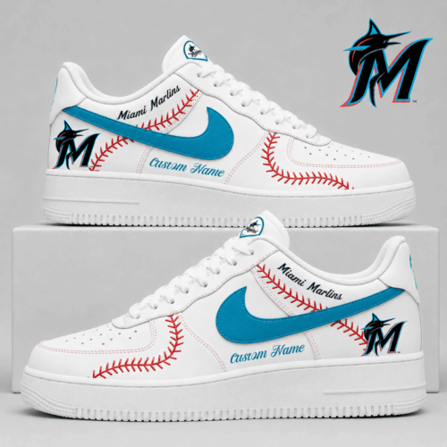Miami Marlins | Premium MLB Baseball Stitch AF1 Shoes TD