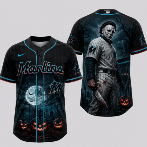 Miami Marlins | Premium MLB Michael Myers Halloween Baseball Jersey