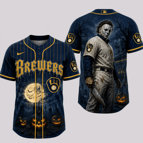 Milwaukee Brewers | Premium MLB Michael Myers Halloween Baseball Jersey