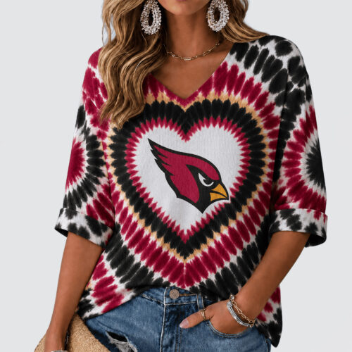 Arizona Cardinals | Premium NFL Tie Dye V-neck Long Sleeve Shirt