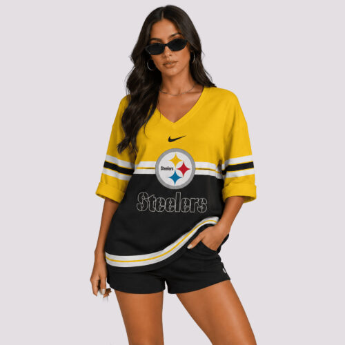 Pittsburgh Steelers | Premium NFL V-neck Long Sleeve Shirt