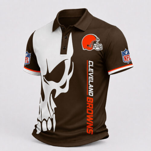 Cleveland Browns | Premium NFL Skull Game Day Polo Shirt TD