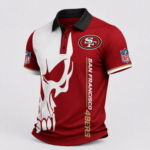 San Francisco 49ers | Premium NFL Skull Game Day Polo Shirt TD