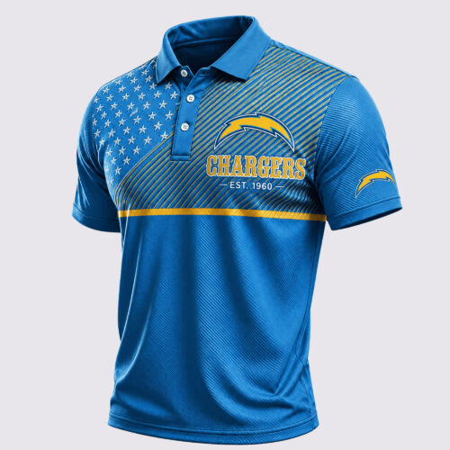 Los Angeles Chargers | Premium NFL Stars & Stripes Polo Shirt